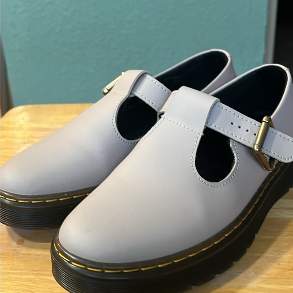 Dr. Martens Women's Mary Jane Shoes in Light Gray